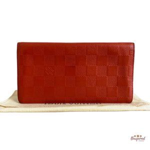 Louis Vuitton Orange Damier Infini Leather Slender Wallet Louis